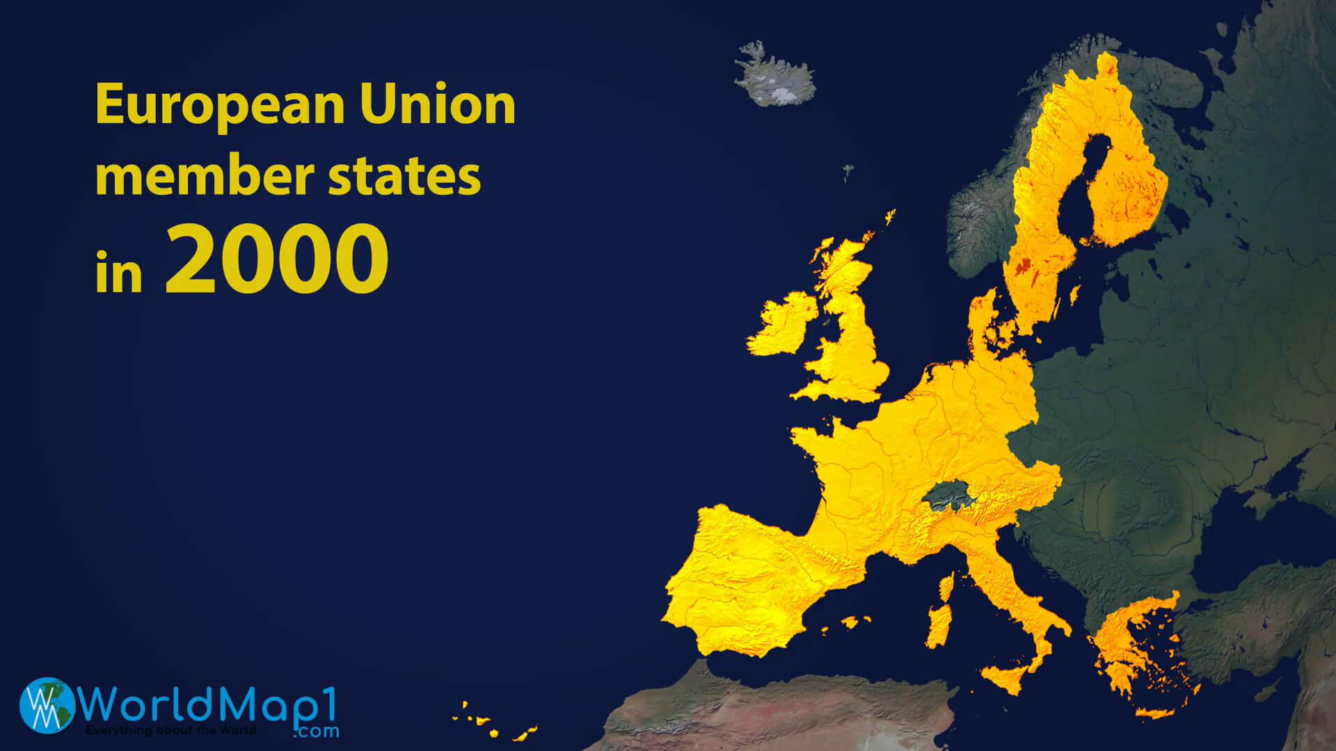 Karte der Mitgliedstaaten der Europäischen Union in 2000